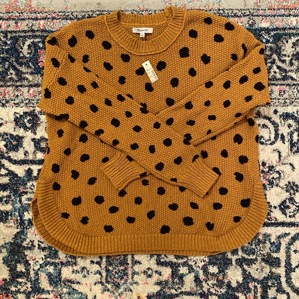 Madewell painted spots pullover sweater size XS